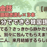 【日常会話聞き流し21】韓国語リスニング｜怒ってる？さっきから静かだけど 他2編