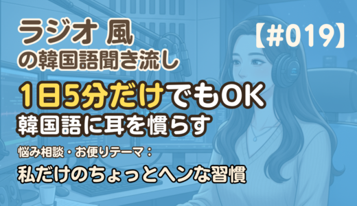 【ラジオ聞き流し19】韓国語リスニング練習｜私だけのちょっとヘンな習慣